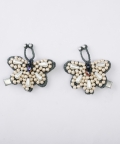 Whimsical Pearl and Crystal Winged Beauties Hairclip