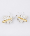 Set of 2 Sparkle Duo Butterfly Beaded Alligator Hairclip 