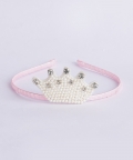 Enchanting Pearl Crown Satin Beaded Hairband