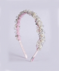 Satin Hairband with Pear & Glass Bead Embellishment
