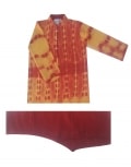 Yellow Orange Tie Dye Kurta Churidar Set