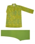 Lime Green Printed Kurta Churidar Set