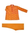 Tie-Dye Orange Kurta Churidar Set