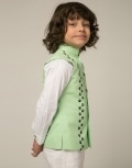 Sleeveless Lion Patchwork Kurta +Pants