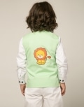 Sleeveless Lion Patchwork Kurta +Pants