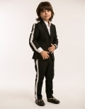 Black Suit with White Piping