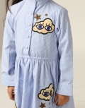 Cloud Patches Striped Dress