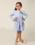 Cloud Patches Striped Dress