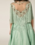 Sheer Neck Taselled Crystal Embroidered Fringe Panel Anarkali