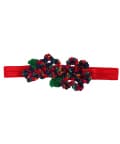 Flowers and Leaves Elastic Hairband - Shaded Red