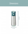 Insulated Straw Sipper Drink Water Bottle 500ml Green