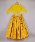 Lotus Embroider Top With Printed Ghagra