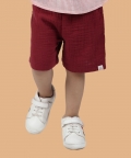 100% Cotton Resort Shorts Burgundy For Girl & Boy