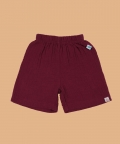 100% Cotton Resort Shorts Burgundy For Girl & Boy