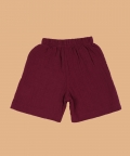 100% Cotton Resort Shorts Burgundy For Girl & Boy