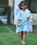 Blue And Pink Flamingo Kaftan Dress