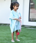 Blue And Pink Flamingo Kaftan Dress