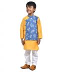 Mustard Half Jacket Kurta Set
