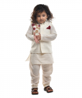 Off White Kurta With Off White Embroidered Jacket