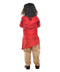 Red Cowl Kurta With Red Embroidered Jacket