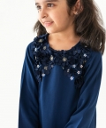 Navy Silver Pearl Dress