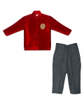 Maroon Embroidered Bandhgala Set