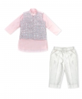 Mirror Work Pink And Blue Waistcoat Set