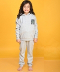Sporty Collection Girls Hoodie Jogger Set - Grey Melange