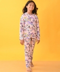 Pink Unicorn Butterfly Long Sleeves Pyjama Set - Pink