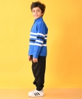 Royal Striper Half Zipper Boys Sweatshirt Jogger Set