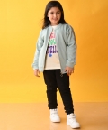 Tape Fleece Zipper Sweatshirt Black Jogger Set