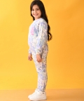 Tie Dye Ecru Melange Terry Sweatshirt Jogger Set - Ecru