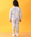 Tie Dye Ecru Melange Terry Sweatshirt Jogger Set D - Ecru