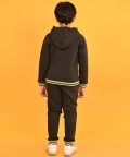 No Rules Fleece Hoodie Neon Ribbed Jogger Set - Olive