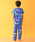 Dinosaur Blue Short Sleeve Pyjama Set - Blue