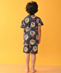 Football Black Sleepwear Short Set- Black