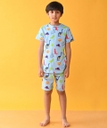 Sky Dinosaur Fun Sleepwear Short Set - Sky