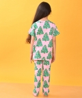 Christmas Tree Pink Short Sleveve Pyjama Set - Pink