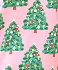 Christmas Tree Pink Short Sleveve Pyjama Set - Pink