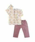 Chanderi Kurta Pyjama Set | Hand-Block Printed