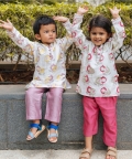 Chanderi Kurta Pyjama Set | Hand-Block Printed