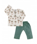 Chanderi Kurta Pyjama Set | Hand-Block Printed