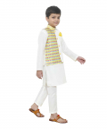 Multicolor Lace Work Jacket With Kurta And Pyjama