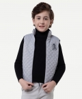 One Friday Grey Quilted Jacket For Kids Boys