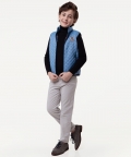 One Friday Blue Quilted Jacket For Kids Boys
