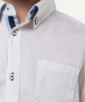 One Friday Off White Solid Of Shirt For Kids Boys