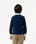 Kids Boys Navy Blue Knitted Cotton T-Shirt For Kids Boys