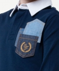 Kids Boys Navy Blue Knitted Cotton T-Shirt For Kids Boys