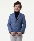 One Friday Kids Boys Blue V-Neck Blazer For Kids Boys