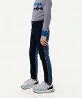 One Friday Blue Solid Regular Trouser For Kids Boys